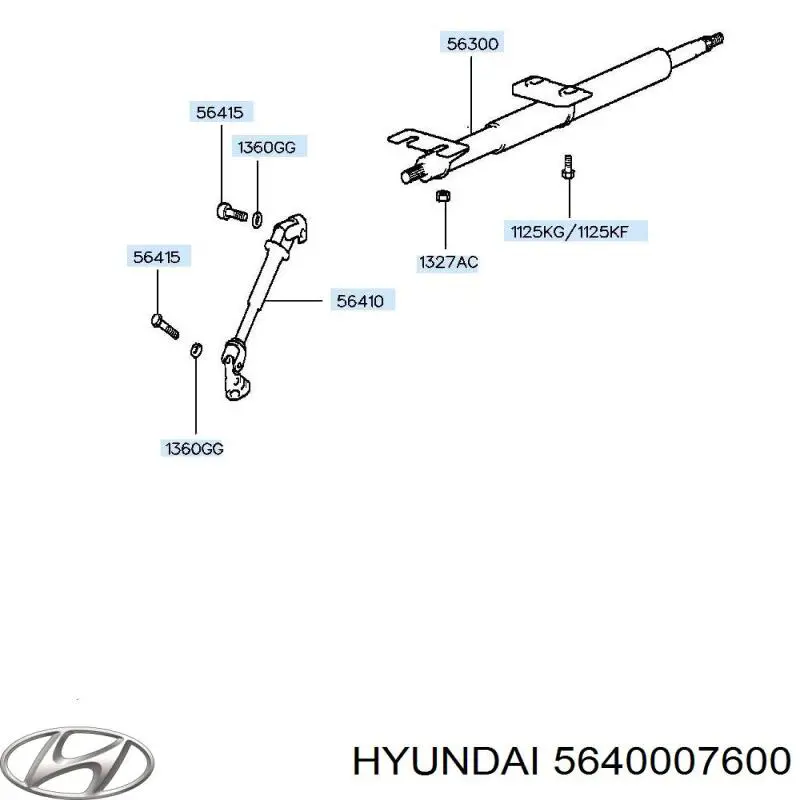 Вал рульової колонки, нижній Hyundai/Kia 5640007600 ціна, від  USD