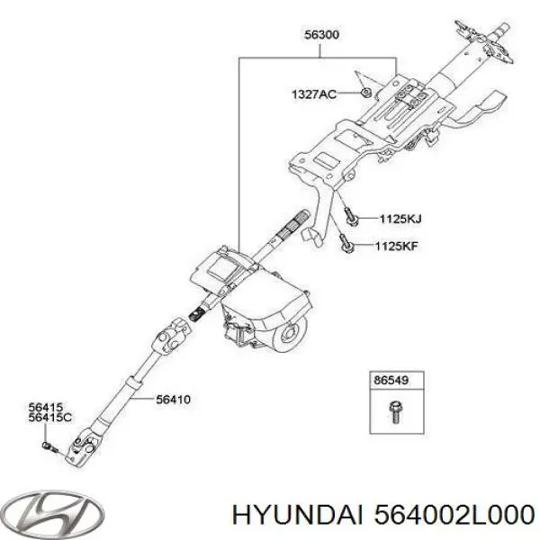Вал рульової колонки, нижній Hyundai/Kia 564002L000 ціна, від 17.73 USD