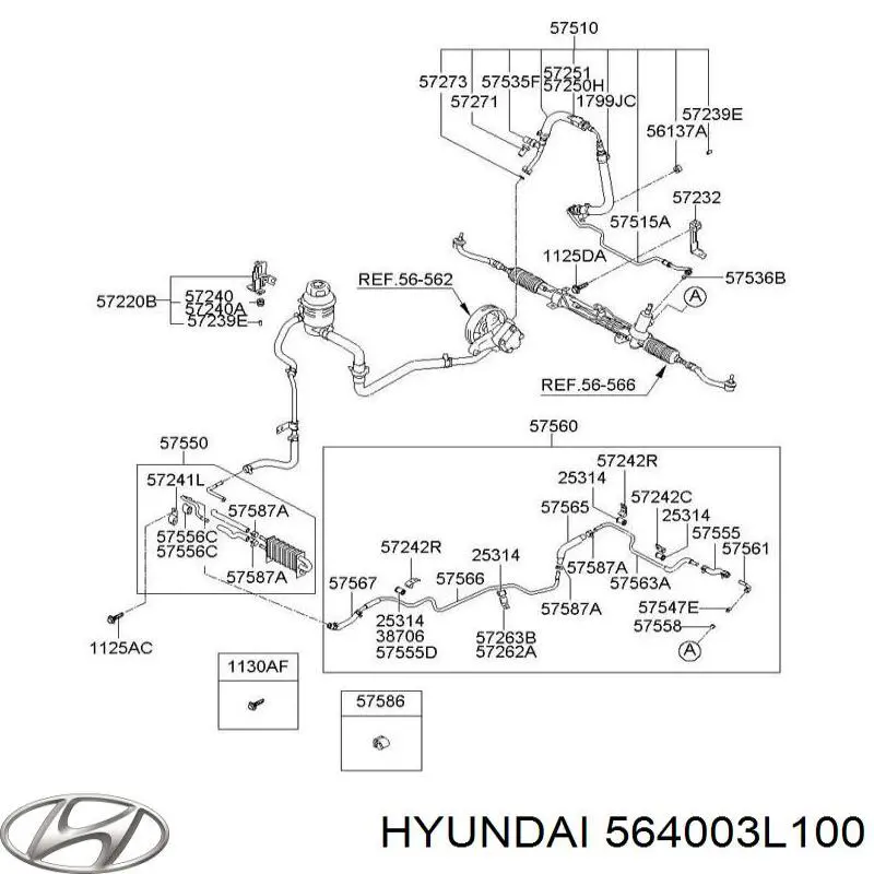 Купити 564003L100 Hyundai/Kia Вал рульової колонки, нижній