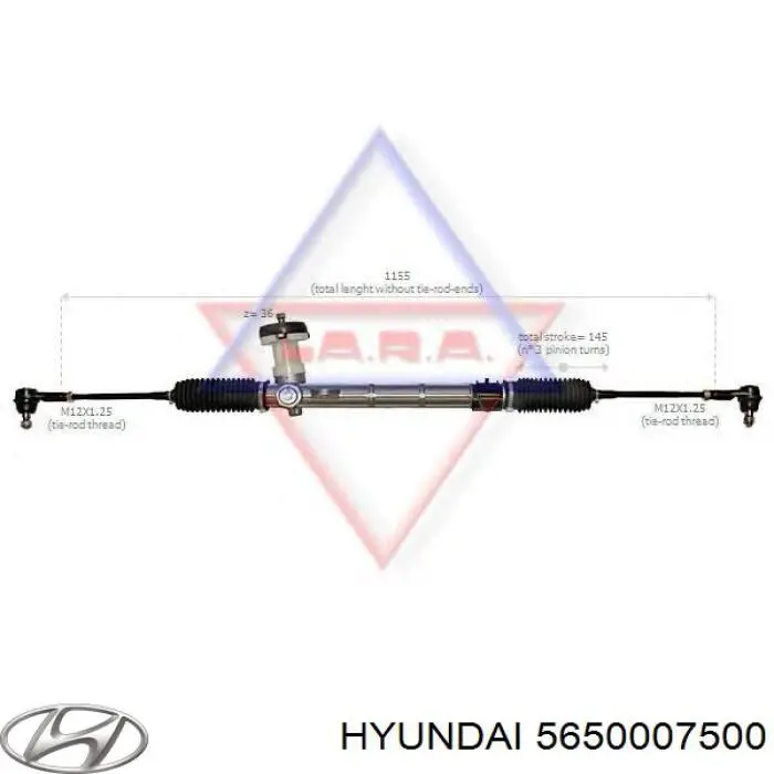 Рейка рульова 5650007500 Hyundai/Kia