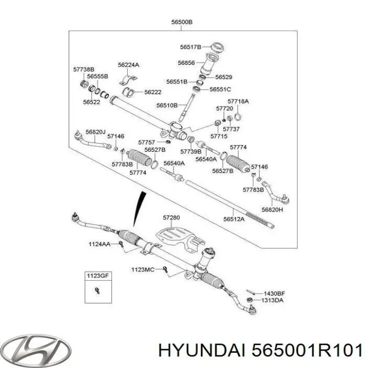 Управління рульове в зборі Hyundai/Kia 565001R101 ціна, від 95.26 USD