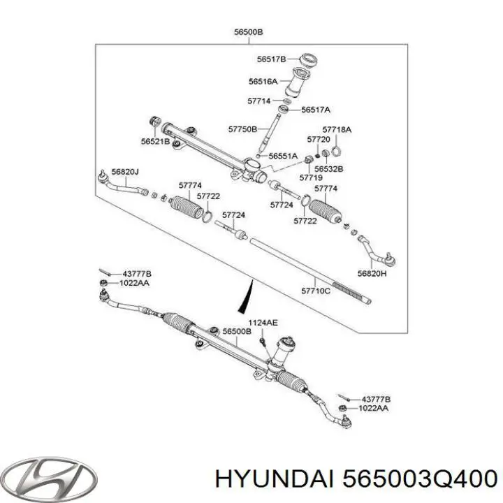 565003Q400 Hyundai/Kia рейка рульова
