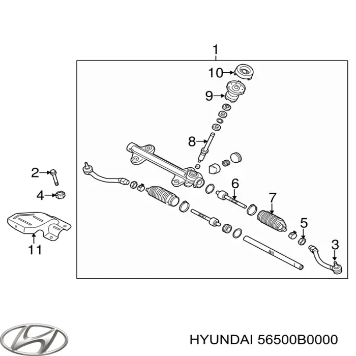 56500B0000 Hyundai/Kia Рейковий рульовий механізм