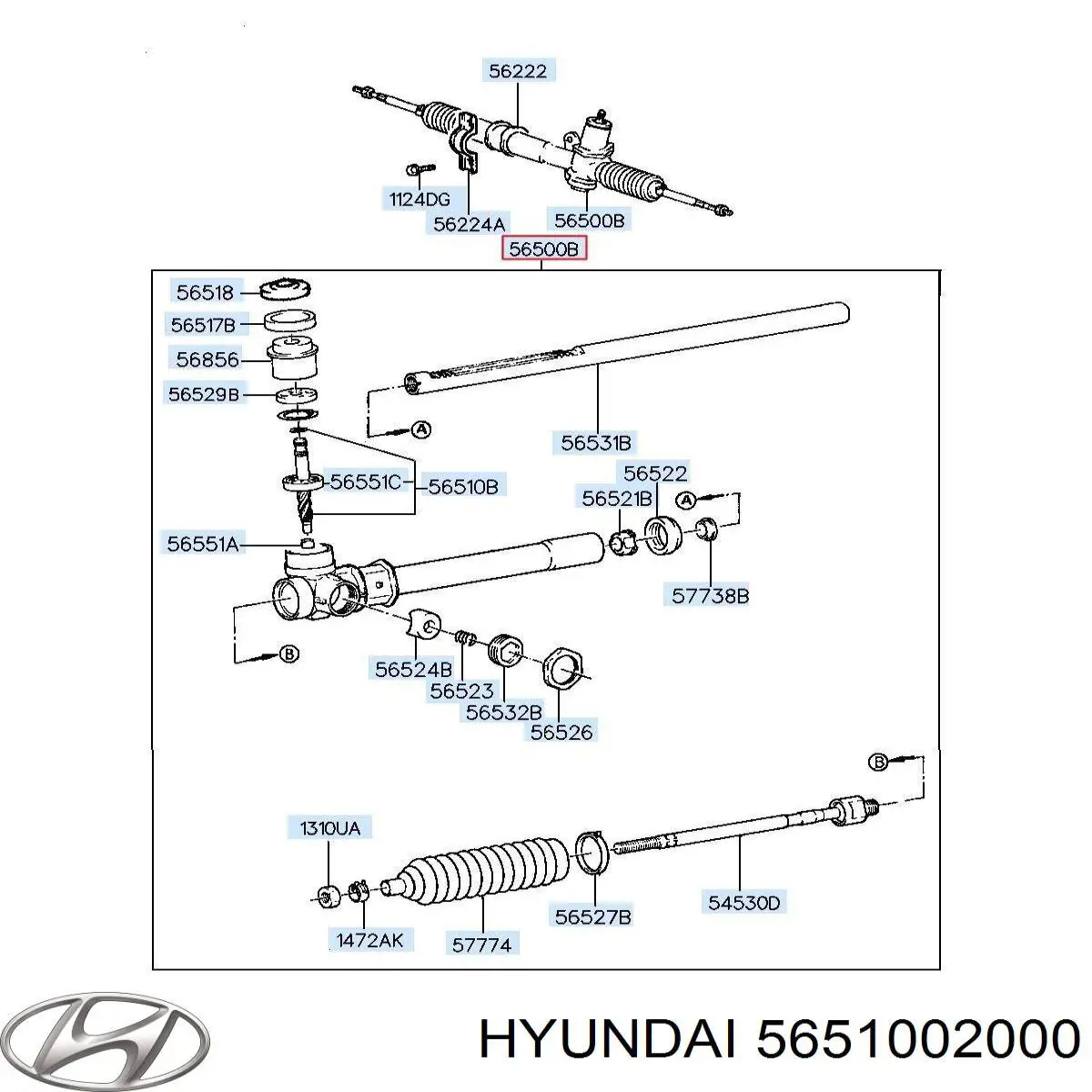 5651002000 Hyundai/Kia Рейковий рульовий механізм
