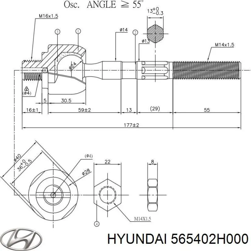 Рульова тяга 565402H000 Hyundai/Kia