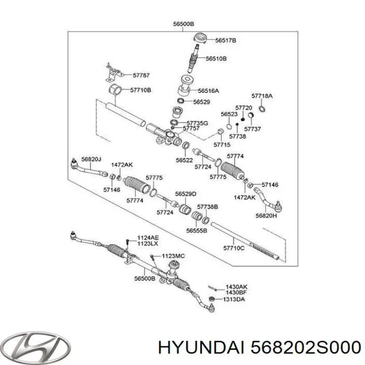 568202S000 Hyundai/Kia накінечник рульової тяги, зовнішній