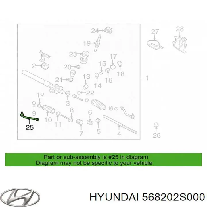 Рульовий наконечник 568202S000 Hyundai/Kia
