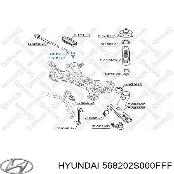 Наконечник рульовий Hyundai/Kia 568202S000FFF ціна, від 17.29 USD