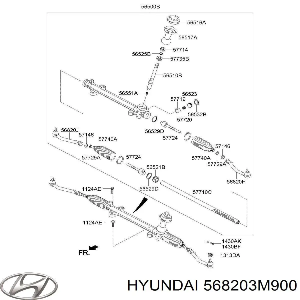 568203M900 Hyundai/Kia накінечник рульової тяги, зовнішній