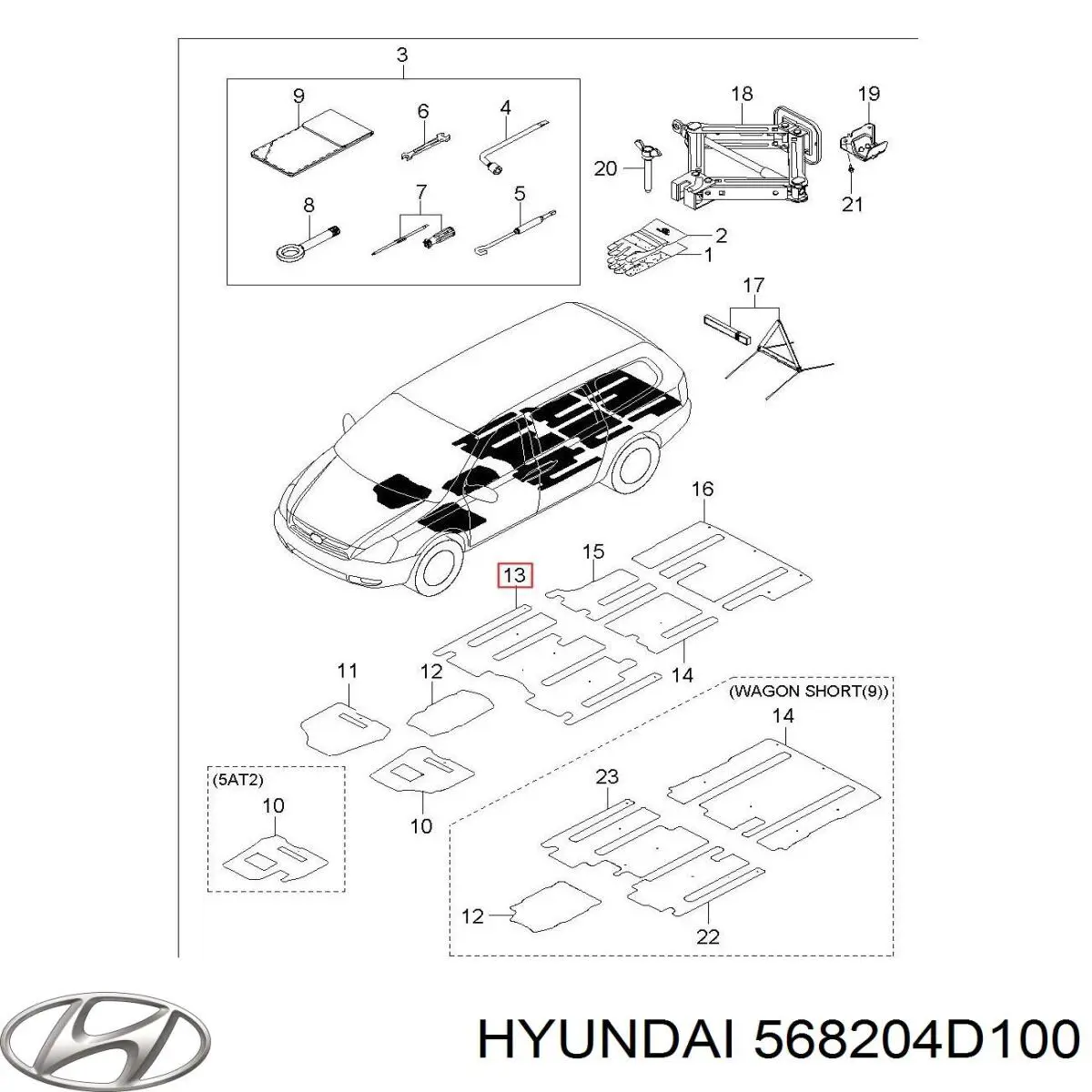 Накінечник рульової тяги, зовнішній Hyundai/Kia 568204D100