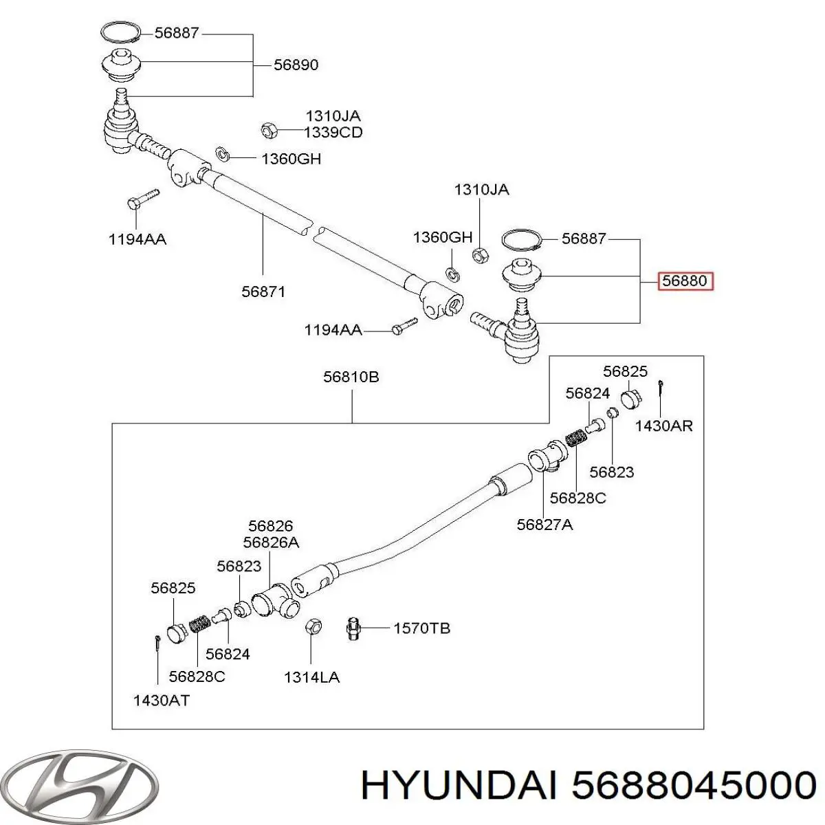 5688045000 Hyundai/Kia Зовнішній наконечник рульової тяги