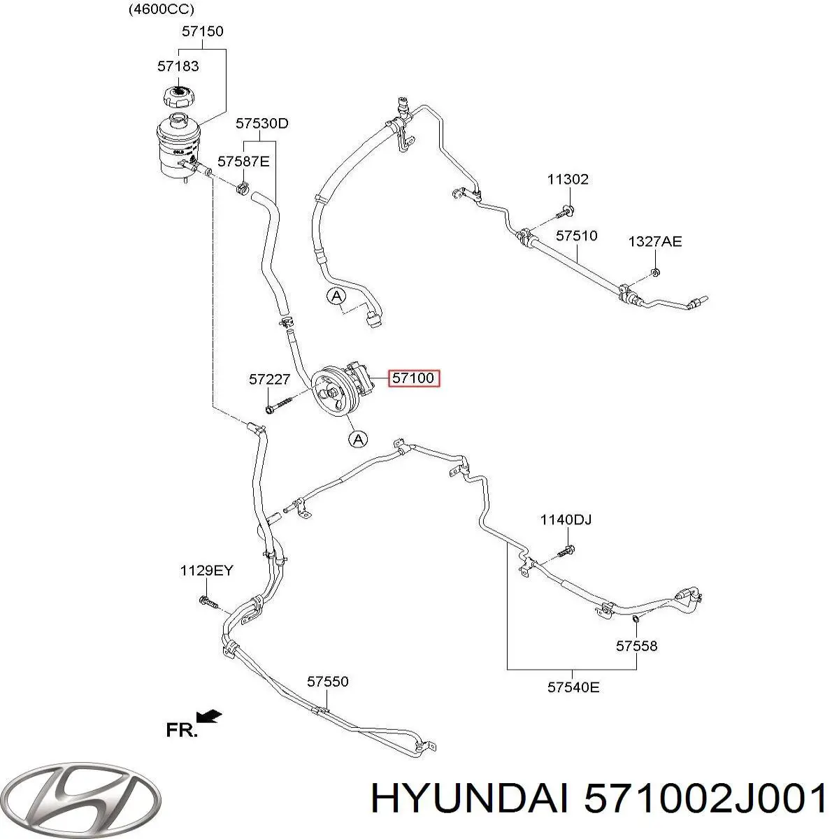 Насос ГУР 571002J001 Hyundai/Kia