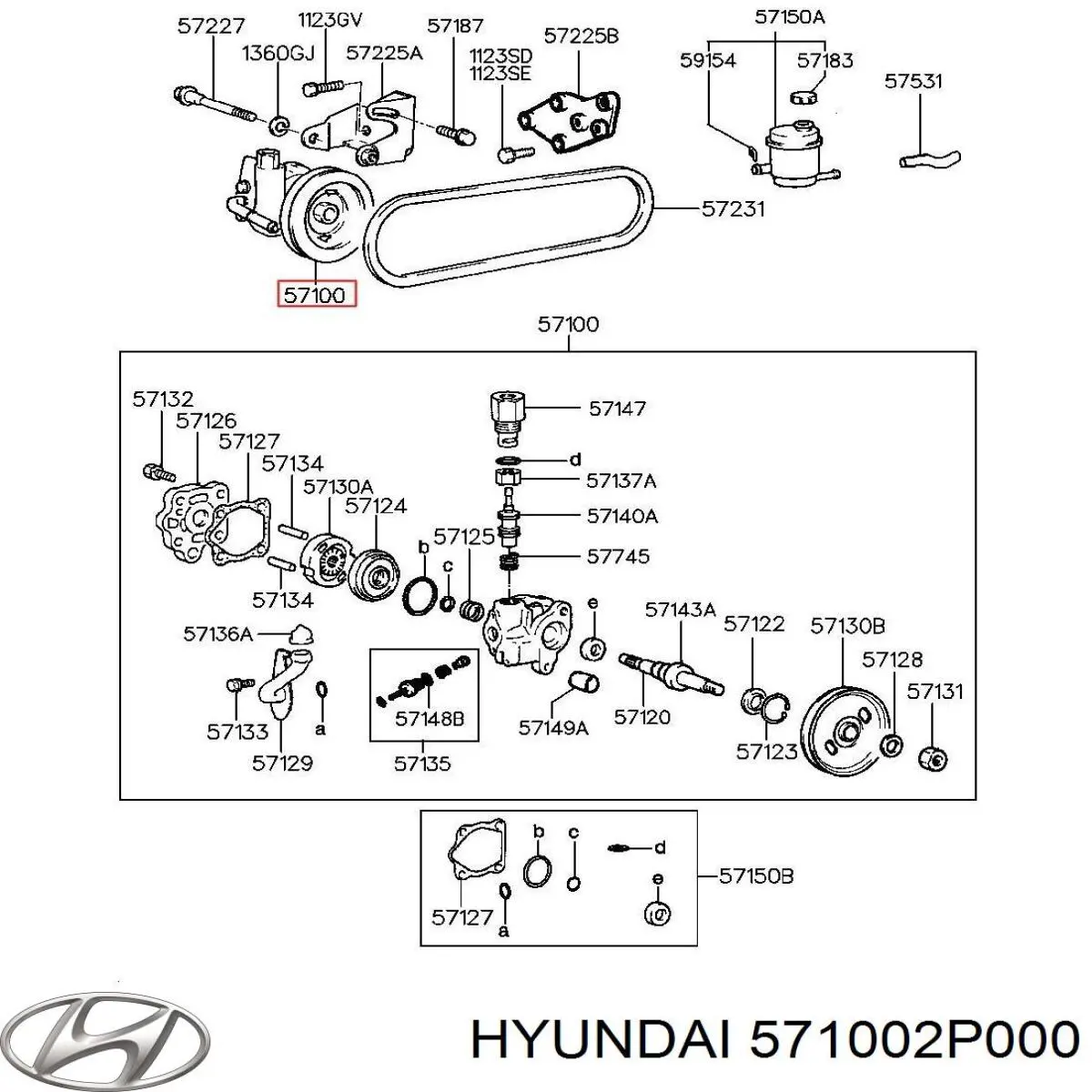Насос ГПК Hyundai/Kia 571002P000 ціна, від 87.09 USD