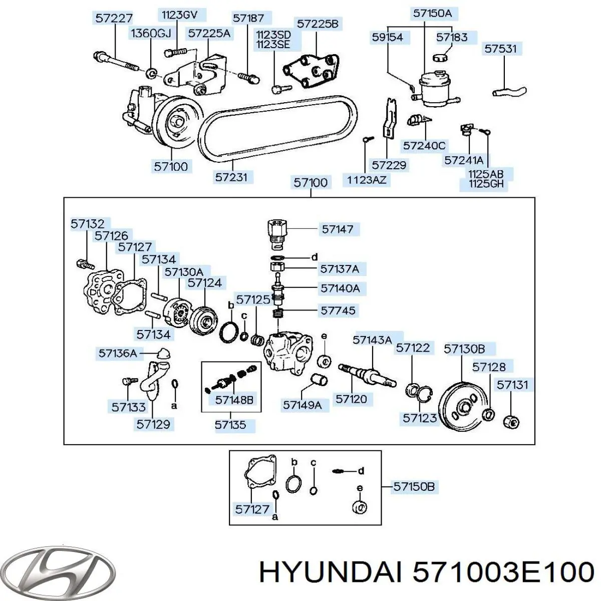 Купити 571003E100 Hyundai/Kia Насос гідравліки