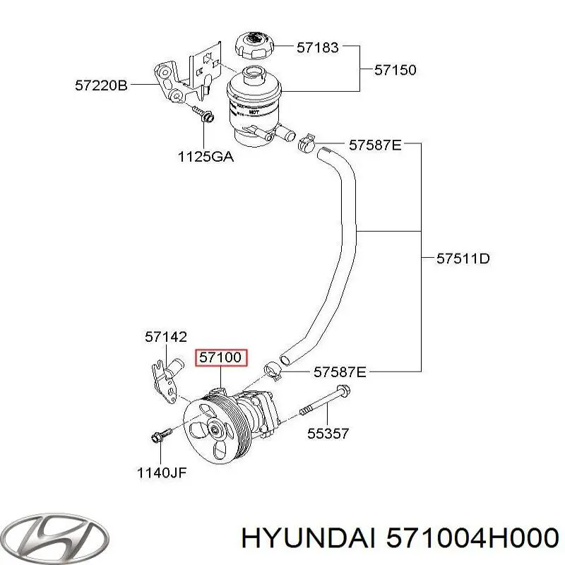 Насос ГПК Hyundai/Kia 571004H000 ціна, від 55.92 USD