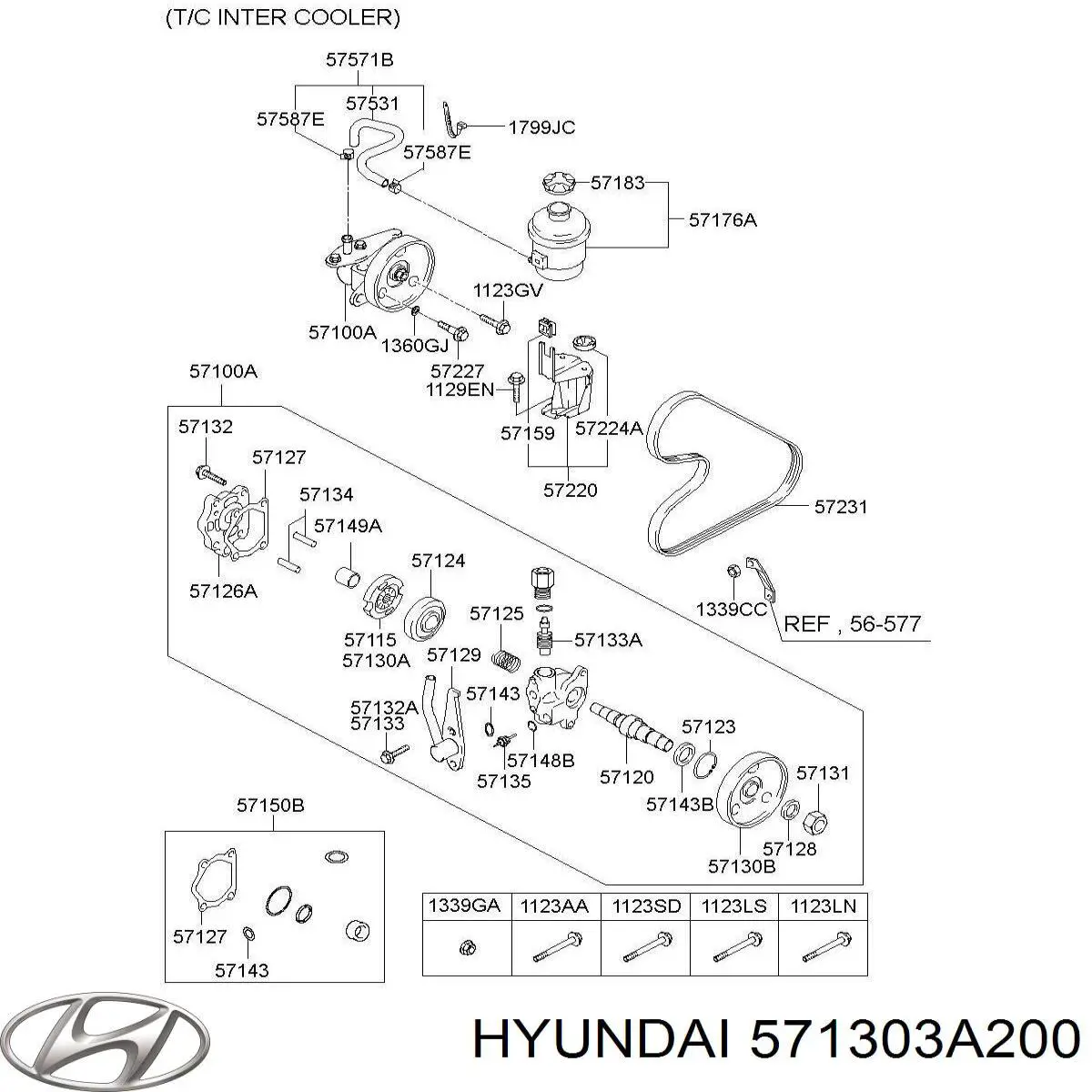 Шків насоса ГПК Hyundai/Kia 571303A200 ціна, від 24.31 USD