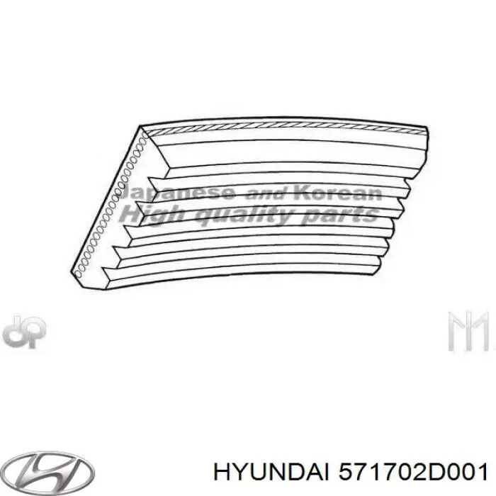 571702D001 Hyundai/Kia ремінь приводний, агрегатів
