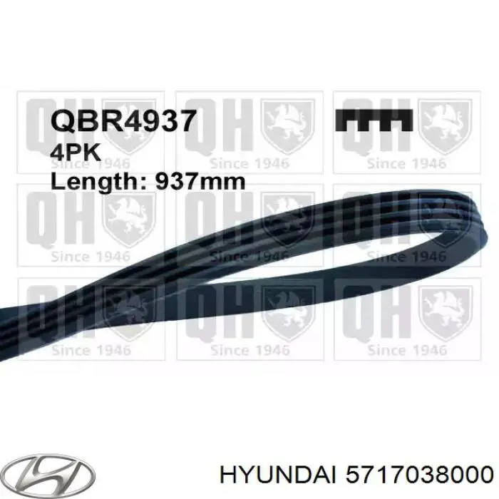 5717038000 Hyundai/Kia Поліклиновий ремінь