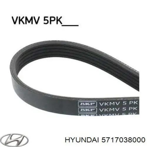 Клиновий ремінь Hyundai/Kia 5717038000 ціна, від 8.01 USD