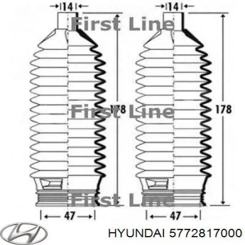 5772817000 Hyundai/Kia пильник рульового механізму/рейки