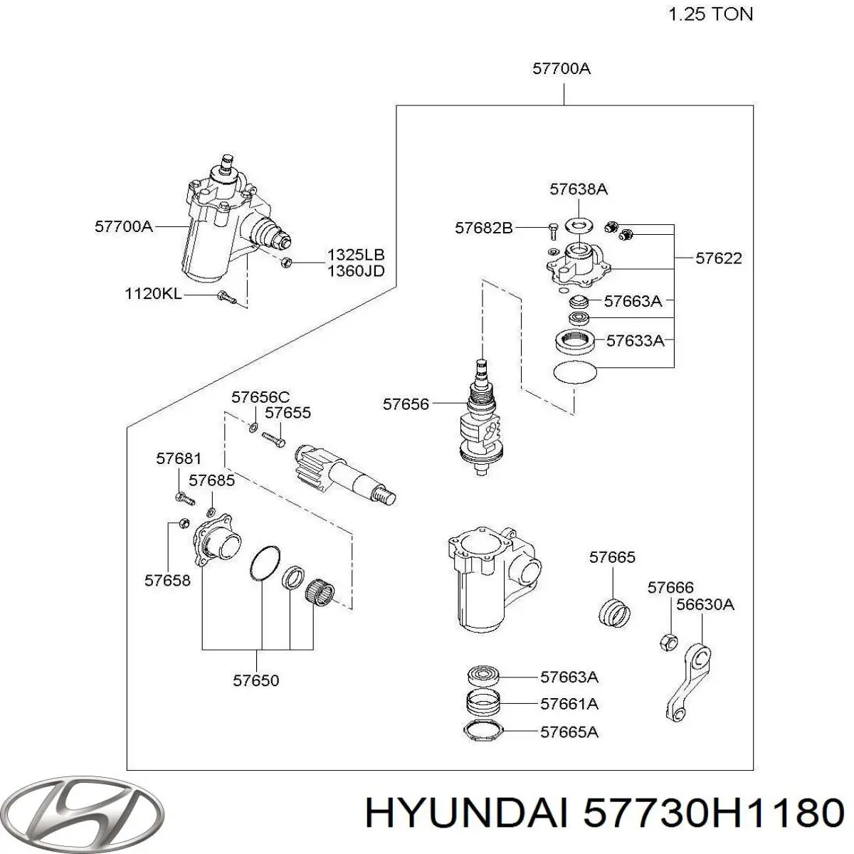 Купити 57730H1180 Hyundai/Kia Сошка рульового керування