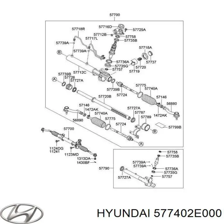 577402E000 Hyundai/Kia пильник рульового механізму/рейки