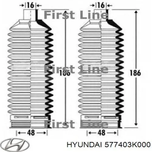 577403K000 Hyundai/Kia пильник рульового механізму/рейки