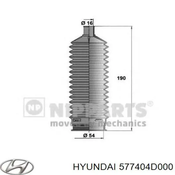 Пильник рульової тяги Hyundai/Kia 577404D000 ціна, від 7.15 USD