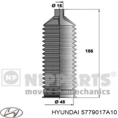 Ремкомплект рульової рейки (механізму) г/у, (комплект ущільнень) HYUNDAI 5779017A10