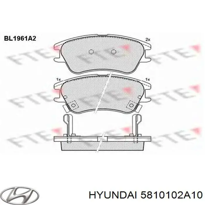 Передні тормозні колодки 5810102A10 Hyundai/Kia