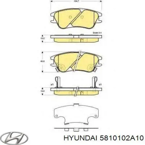 Тормозні колодки Hyundai/Kia 5810102A10