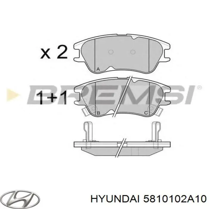 5810102A10 Hyundai/Kia Передні гальмівні колодки
