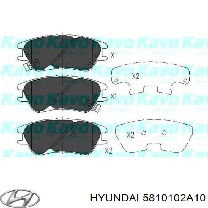 Купити 5810102A10 Hyundai/Kia Колодки гальмівні передні, дискові