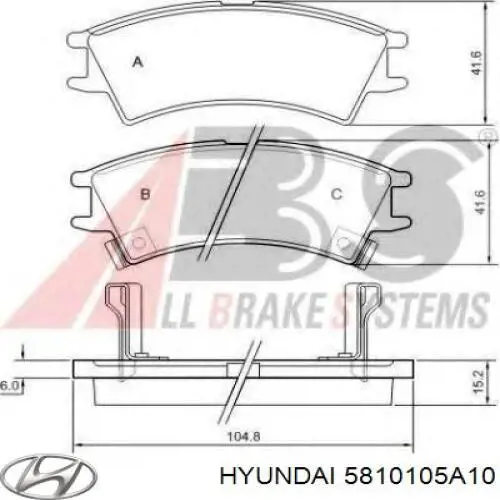 5810105A10 Hyundai/Kia колодки гальмівні передні, дискові
