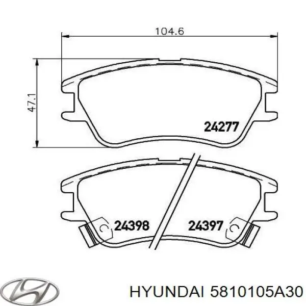 5810105A30 Hyundai/Kia Передні гальмівні колодки