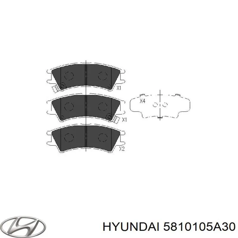 Купити 5810105A30 Hyundai/Kia Колодки гальмівні передні, дискові