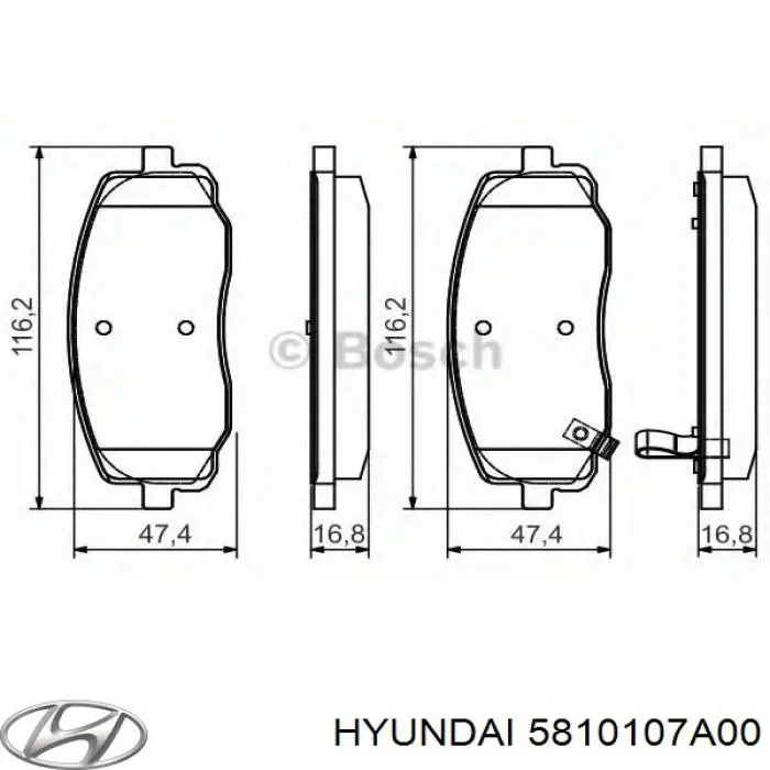 Гальмівні колодки Hyundai/Kia 5810107A00 ціна, від 19.00 USD