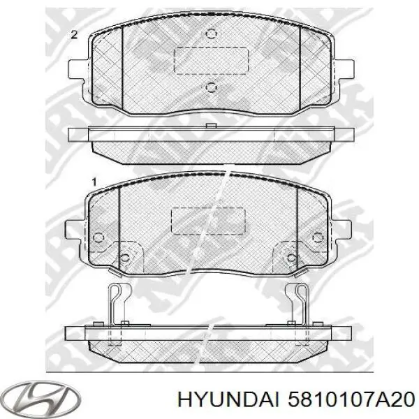 Купити 5810107A20 Hyundai/Kia Колодки гальмівні передні, дискові