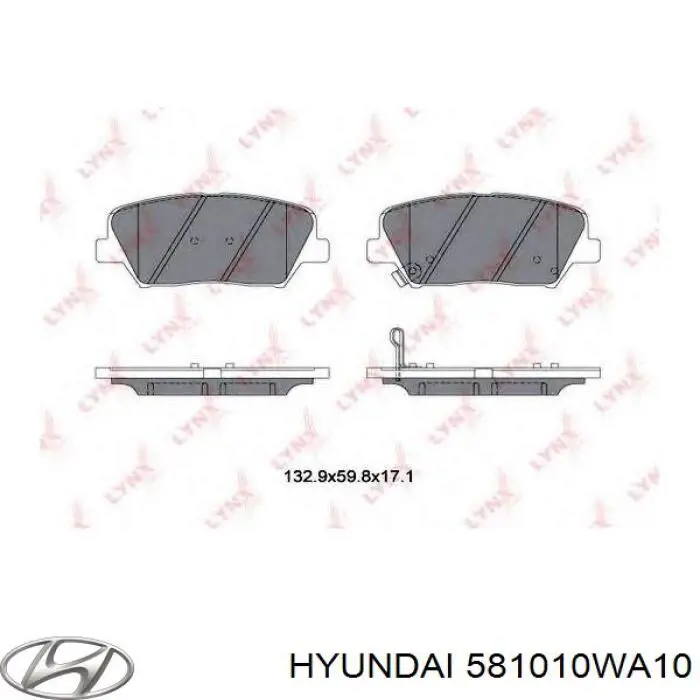 581010WA10 Hyundai/Kia Передні гальмівні колодки