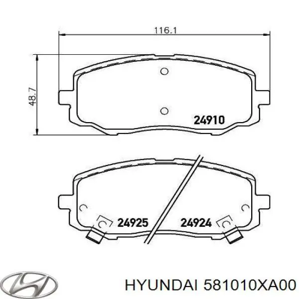 581010XA00 Hyundai/Kia Передні гальмівні колодки