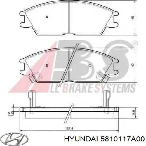 Гальмівні колодки Hyundai/Kia 5810117A00 ціна, від 14.90 USD