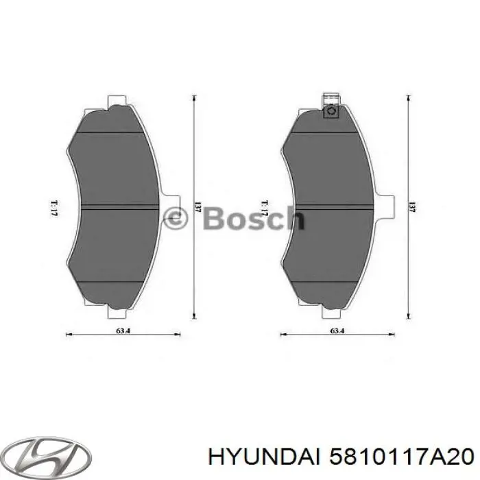 Передні тормозні колодки 5810117A20 Hyundai/Kia