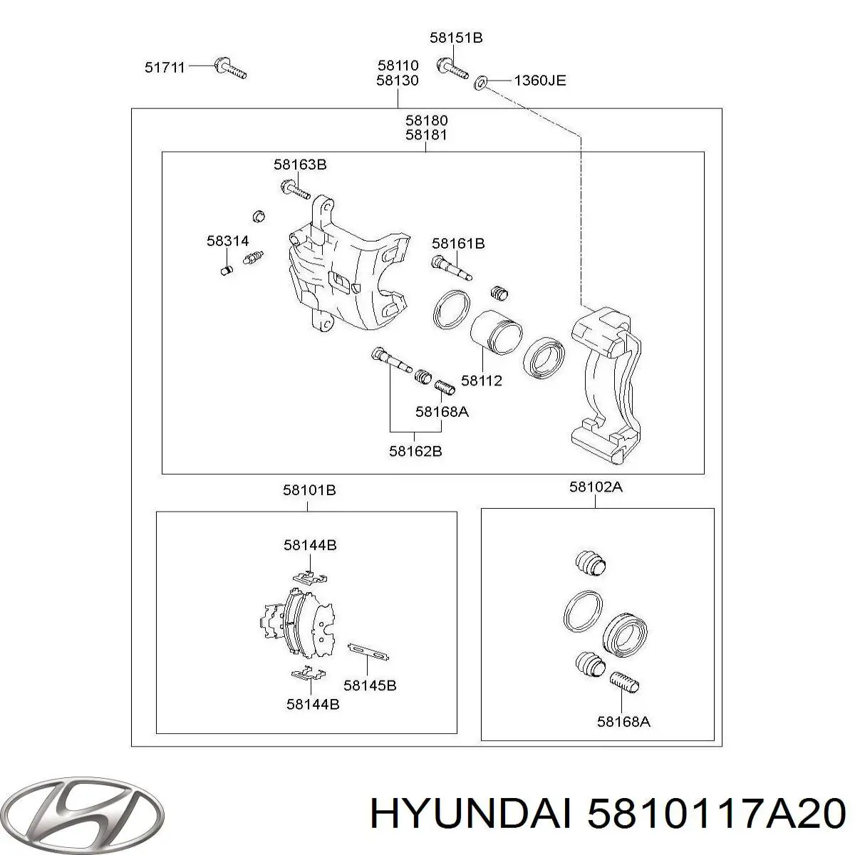 5810117A20 Hyundai/Kia колодки гальмівні передні, дискові
