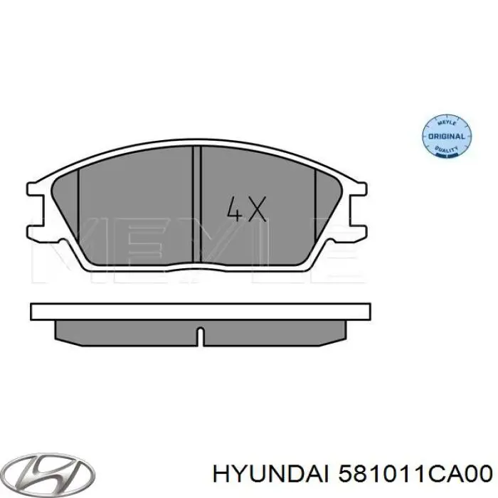 Гальмівні колодки Hyundai/Kia 581011CA00 ціна, від 13.81 USD
