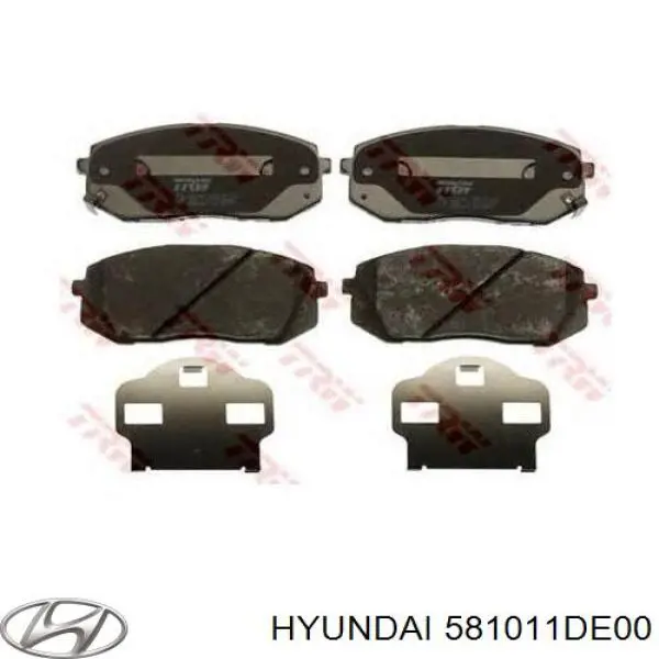 Колодки гальмівні передні, дискові 581011DE00 Hyundai/Kia