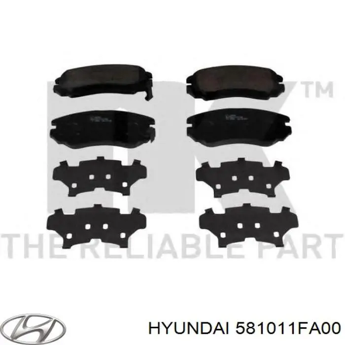 Купити 581011FA00 Hyundai/Kia Колодки гальмівні передні, дискові