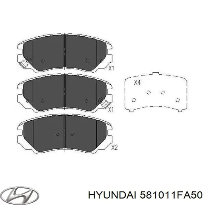 Гальмівні колодки Hyundai/Kia 581011FA50 ціна, від 20.22 USD