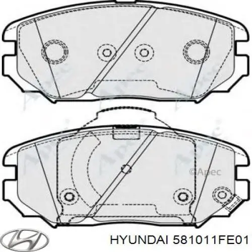 Передні тормозні колодки 581011FE01 Hyundai/Kia