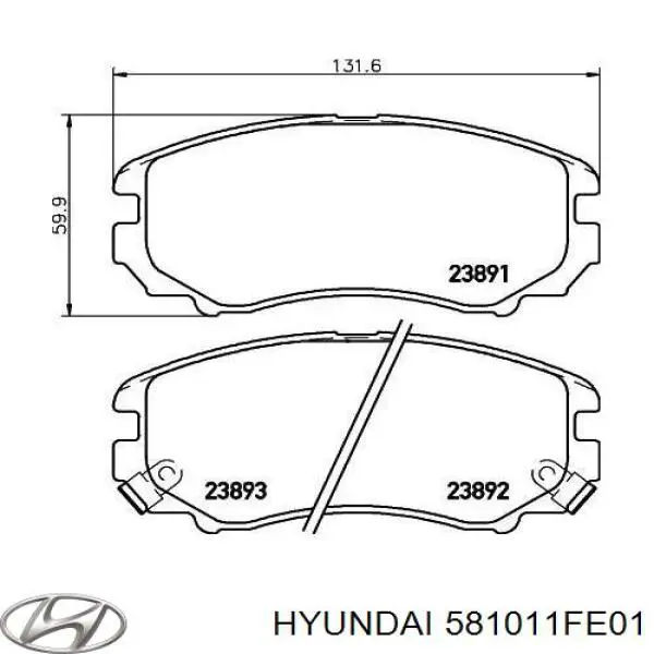 581011FE01 Hyundai/Kia Передні гальмівні колодки