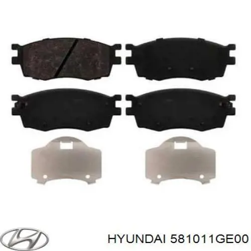 Передні тормозні колодки 581011GE00 Hyundai/Kia